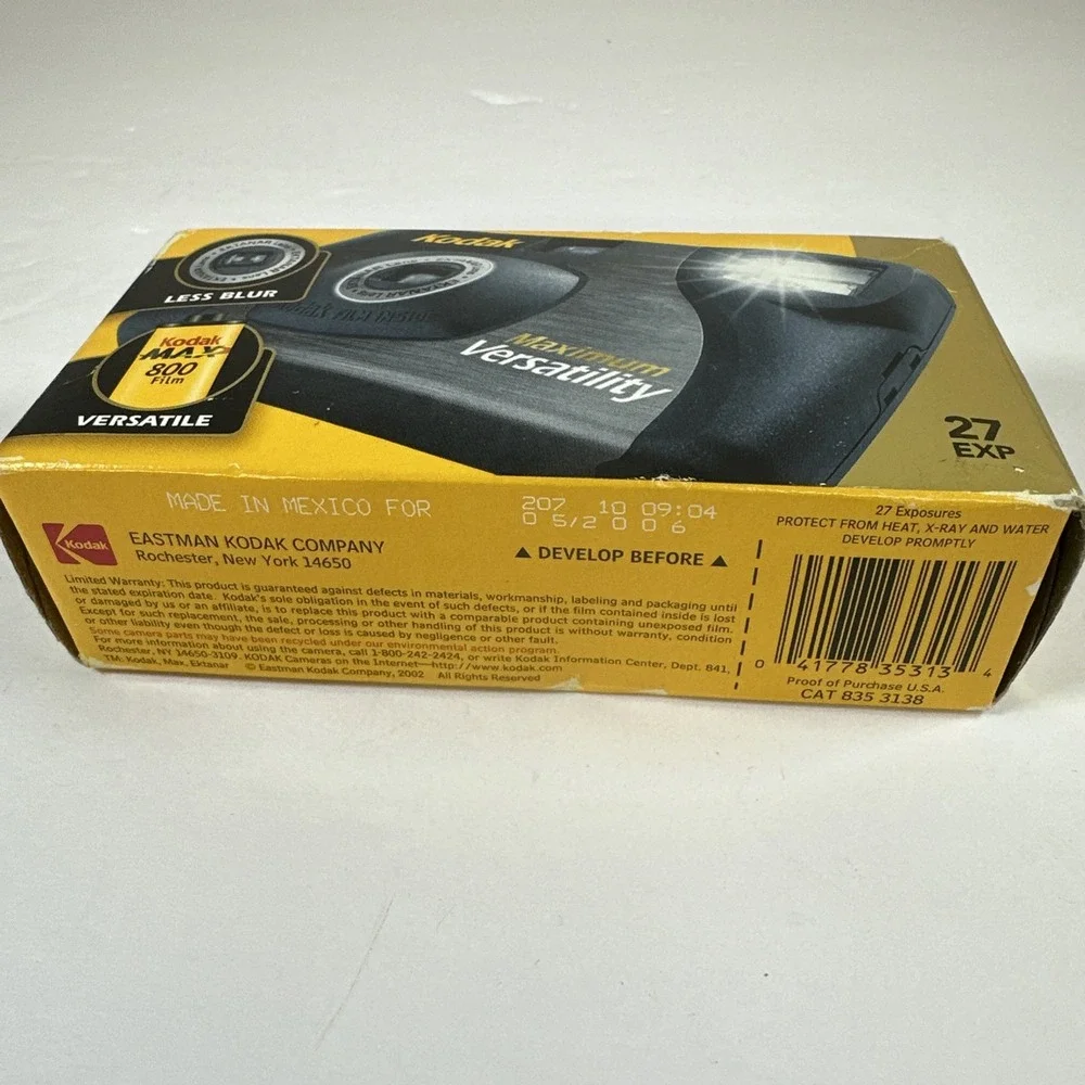 Kodak Max Single‎ Use Camera Disposable 800 Film 27 Exposures Expired 2006 Parts